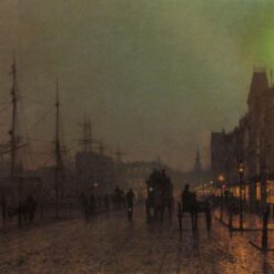 Hand-painted oil reproduction of John Atkinson Grimshaw Gourock Near The Clyde Shipping Docks by Dafen Village Studio