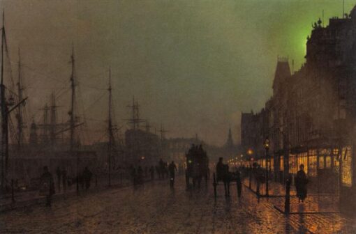 John Atkinson Grimshaw – Gourock, Near The Clyde Shipping Docks Hand-Painted Oil Reproduction by Dafen Village Studio