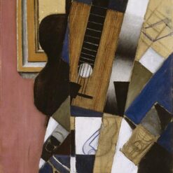 Hand-painted oil reproduction of Guitar and Pipe by Juan Gris 1913 Synthetic Cubism still life