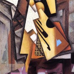 Hand-painted oil reproduction of Guitar on a Chair by Juan Gris 1913 Synthetic Cubism still life