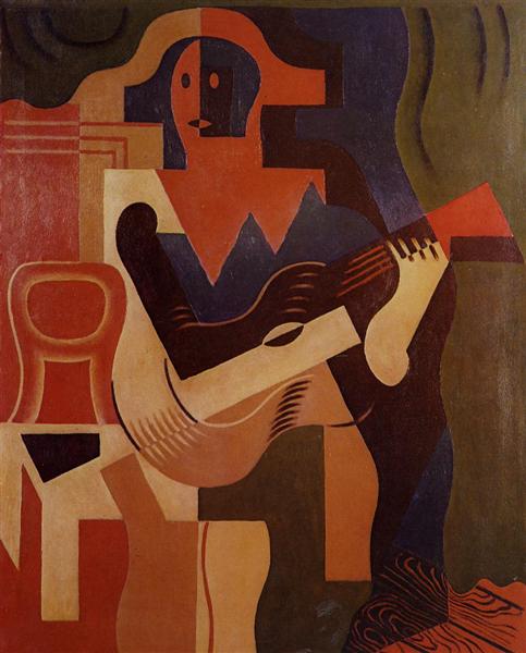 Juan Gris – Harlequin with Guitar (1919) Cubism – Hand-Painted Oil Reproduction by Dafen Village Studio