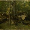 Hand-Painted Oil Painting Reproduction: In the Forest of Fontainebleau by Camille Corot 2 Hand-painted oil painting reproduction of In the Forest of Fontainebleau c.1860-1865 by Camille Corot