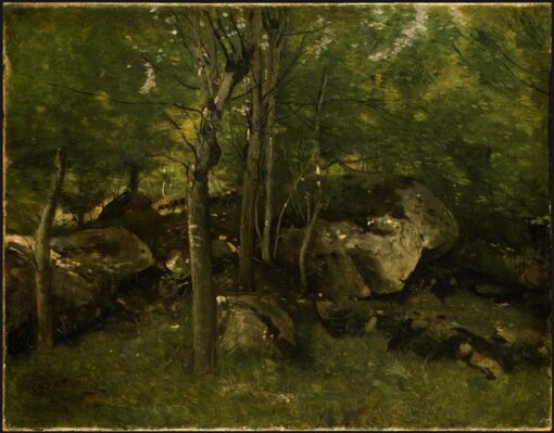 Hand-Painted Oil Painting Reproduction: In the Forest of Fontainebleau by Camille Corot