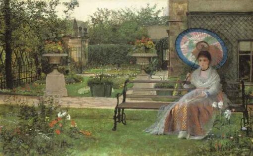 John Atkinson Grimshaw – In the Pleasaunce (1875) Hand-Painted Oil Reproduction by Dafen Village Studio