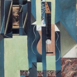 Hand-painted oil reproduction of The Guitar by Juan Gris 1913 Cubism still life