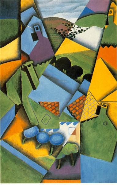 Juan Gris – Landscape with House at Ceret (1913) Synthetic Cubism – Hand-Painted Oil Reproduction by Dafen Village Studio