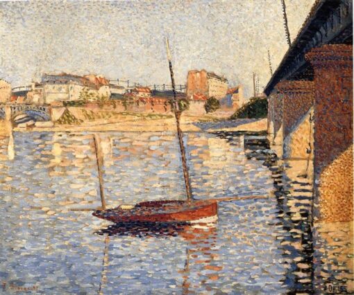 Paul Signac Le Clipper, Asnières (1887) Pointillism – Hand-Painted Oil Reproduction by Dafen Village Studio