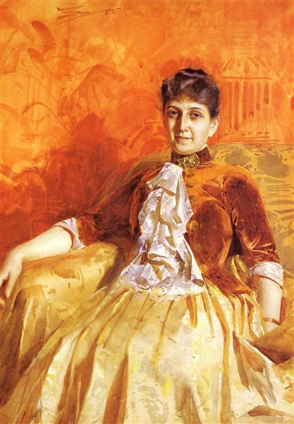 Anders Zorn – Lisen Lamm Art Nouveau Portrait Canvas Art – Hand-Painted Oil Reproduction by Dafen Village Studio