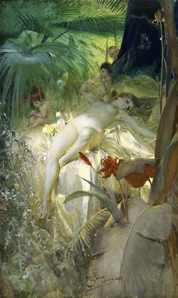 Anders Zorn – Love Nymph (Kärleksnymf, 1885) Academicism Canvas Art – Hand-Painted Oil Reproduction by Dafen Village Studio