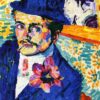 Robert Delaunay – Man with a Tulip (Portrait of Jean Metzinger) 1906 – Hand-Painted Oil Reproduction by Dafen Village Studio 1 Hand-painted oil reproduction of Robert Delaunay Man with a Tulip Portrait of Jean Metzinger 1906 Neo-Impressionist artwork by Dafen Village Studio