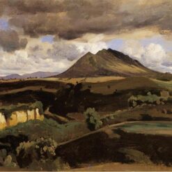 Hand-painted oil painting reproduction of Mont Soracte c.1826-1827 by Camille Corot
