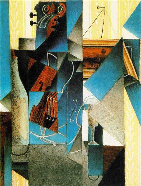 Juan Gris – Violin and Print (1913) Analytical Cubism – Hand-Painted Oil Reproduction by Dafen Village Studio