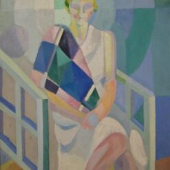 Hand-painted oil reproduction of Robert Delaunay Portrait of Madame Heim 1927 Orphism artwork by Dafen Village Studio