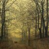 John Atkinson Grimshaw – October Gold (1889) Hand-Painted Oil Reproduction by Dafen Village Studio 1 Hand-painted oil reproduction of John Atkinson Grimshaw October Gold 1889 autumn landscape by Dafen Village Studio