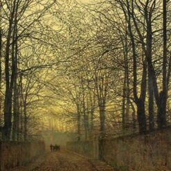 Hand-painted oil reproduction of John Atkinson Grimshaw October Gold 1889 autumn landscape by Dafen Village Studio