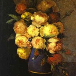 Hand-painted oil reproduction of Peonies in a Vase 1864 by Henri Fantin-Latour created by Dafen Village Studio