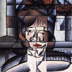 Hand-painted oil reproduction of Portrait of Germaine Raynal by Juan Gris 1912 Analytical Cubism portrait