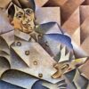 Juan Gris - Portrait of Pablo Picasso (1912) Analytical Cubism – Hand-Painted Oil Reproduction by Dafen Village Studio 1 Reproducción al óleo pintada a mano del «Retrato de Pablo Picasso» de Juan Gris, 1912, cubismo analítico