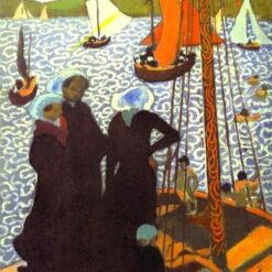 Hand-painted oil painting reproduction of Maurice Denis Regata at Perros c.1892 Post-Impressionist maritime painting by Dafen Village Studio.