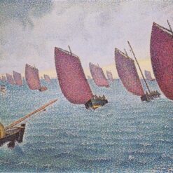 Hand-painted Pointillist oil reproduction of Paul Signac's Regatta in Concarneau by Dafen Village Studio