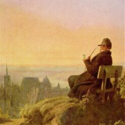 Hand-painted oil painting reproduction of Resting on the Vine by Carl Spitzweg by Dafen Village Studio