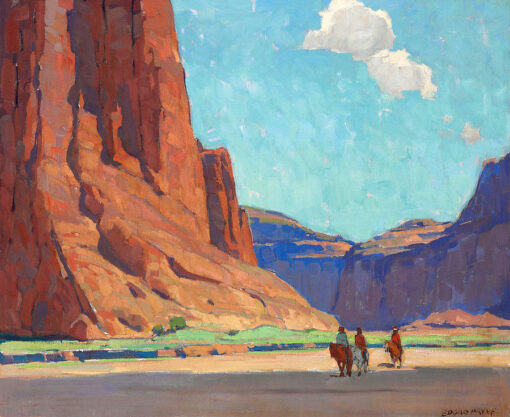 Edgar Alwin Payne – Riders in Canyon de Chelly Impressionist Oil Painting Reproduction by Dafen Village Studio
