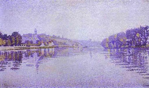 Paul Signac River’s Edge The Seine at Herblay (1889) Pointillism – Hand-Painted Oil Reproduction by Dafen Village Studio