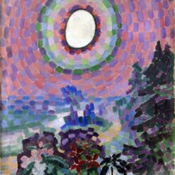 Hand-painted oil reproduction of Robert Delaunay Landscape with Disc Paysage au Disque 1906 Neo-Impressionist artwork by Dafen Village Studio