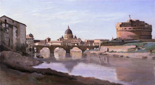 Hand-Painted Oil Painting Reproduction: Rome, Castel Sant’Angelo by Camille Corot