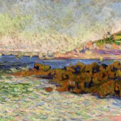 Hand-painted Neo-Impressionist oil reproduction of Paul Signac's Saint Briac, the marker Le Cheval by Dafen Village Studio