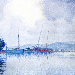 Hand-painted Pointillist oil reproduction of Paul Signac's Saint Tropez, after the storm by Dafen Village Studio