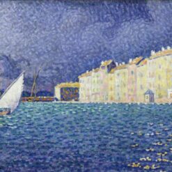 Hand-painted Pointillist oil reproduction of Paul Signac's Saint Tropez, the storm by Dafen Village Studio