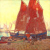 Edgar Alwin Payne - Sardine Boats at Douarnenez Hand-Painted Oil Painting Reproduction by Dafen Studio 1 Hand-painted oil reproduction of Edgar Alwin Payne Sardine Boats at Douarnenez by Dafen Studio