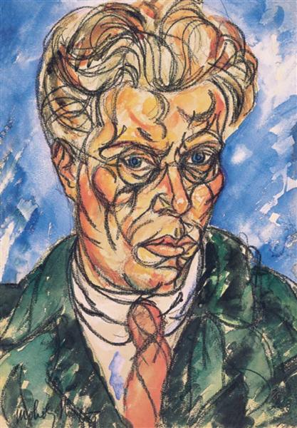 László Moholy-Nagy – Self-Portrait (Önarckép, 1919) Expressionism Canvas Art – Hand-Painted Oil Reproduction by Dafen Village Studio