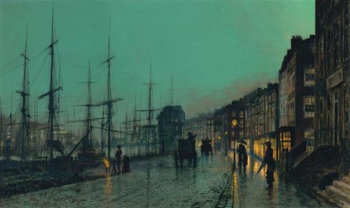 John Atkinson Grimshaw – Shipping on the Clyde Hand-Painted Oil Reproduction by Dafen Village Studio