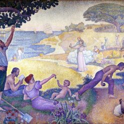 Hand-painted Pointillist oil reproduction of Paul Signac's In the Time of Harmony by Dafen Village Studio