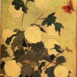 Hand-painted oil painting reproduction of Snowballs (Viburnum) by Pierre Bonnard, Japonism post-impressionist floral canvas art.