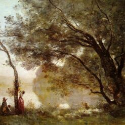 Hand-painted oil painting reproduction of Souvenir of Mortefontaine 1864 by Camille Corot