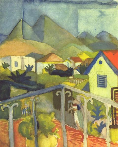 Hand-Painted Oil Painting Reproduction: St. Germain near Tunis by August Macke
