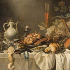 Hand-painted oil reproduction of Pieter Claesz Still Life 1652 Dutch Golden Age by Dafen Village Studio