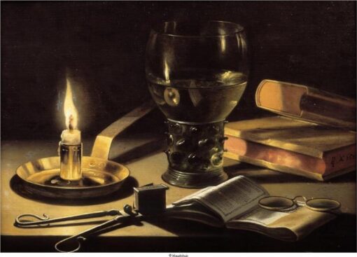 Pieter Claesz – Still life with a burning candle (1627) Baroque – Hand-Painted Oil Reproduction by Dafen Village Studio