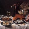 Hand-painted oil reproduction of Pieter Claesz Still Life with a Turkey Pie 1627 Rijksmuseum by Dafen Village Studi