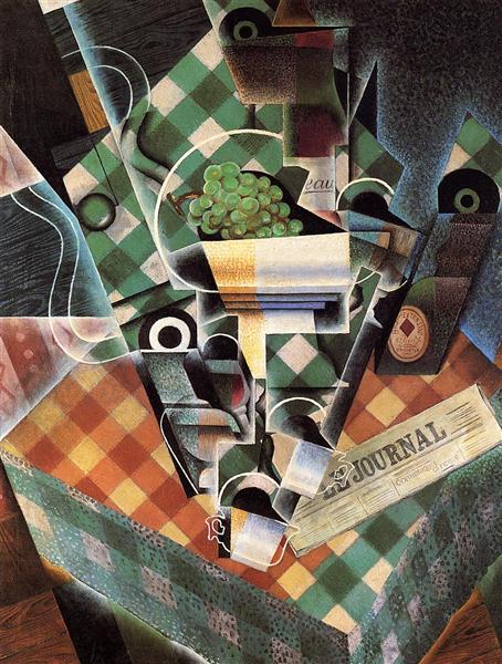 Juan Gris – Still Life with Checked Tablecloth (1915) Synthetic Cubism – Hand-Painted Oil Reproduction by Dafen Village Studio