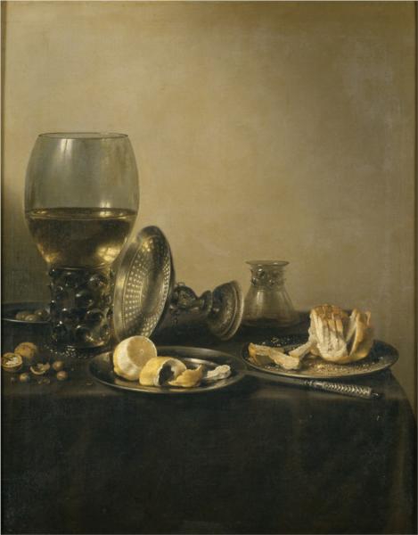 Pieter Claesz – Still Life with Goblet, Silver Tureen and Bread (1637) Baroque – Hand-Painted Oil Reproduction by Dafen Village Studio
