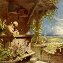 Hand-painted oil painting reproduction of Suspicious Smoke by Carl Spitzweg by Dafen Village Studio