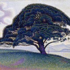and-painted Pointillist oil reproduction of Paul Signac's The Bonaventure Pine by Dafen Village Studio