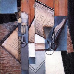 Hand-painted oil reproduction of The Book by Juan Gris 1913 Synthetic Cubism still life