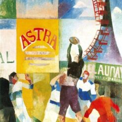 Hand-painted oil reproduction of Robert Delaunay The Cardiff Team 1912-1913 Orphism sports artwork by Dafen Village Studio