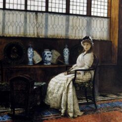 Hand-painted oil reproduction of John Atkinson Grimshaw The Cradle Song Victorian domestic painting by Dafen Village Studio