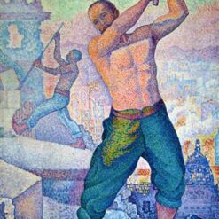 Hand-painted Pointillist oil reproduction of Paul Signac's The Demolisher by Dafen Village Studio